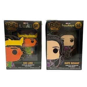 NIB Funko Pop Pins Marvel Studios Kid Loki & Kate Bishop 2 Boxes Loki Hawkeye